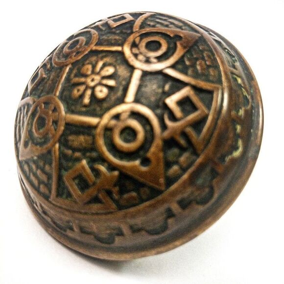 Antique Solid Brass Victorian/Eastlake Single Door Knob Art Nouveau - Picture 2 of 10